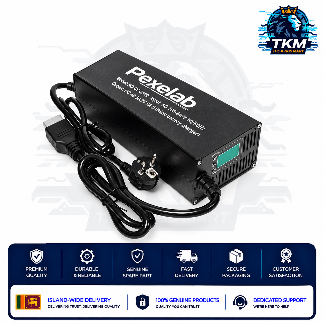 Voltage and Current Adjustable Lithium Charger 9V-92V Max 2A-10A Max