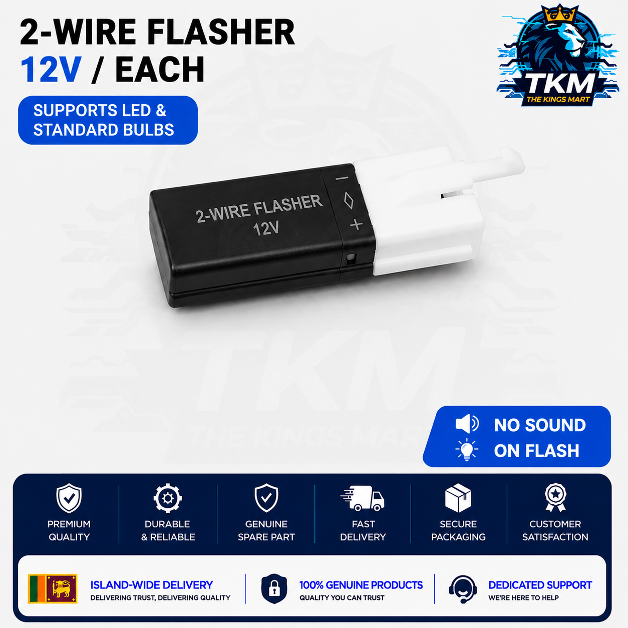 12V LED 50W LED Signal Flasher Turn Signal Silent Controller 2 Pin