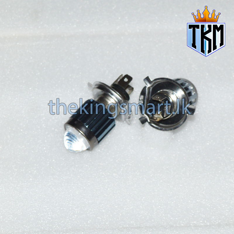 LED Bulb Dual Color Head Light 12V H4 Fish Eye Type Head White Dim Yellow Color