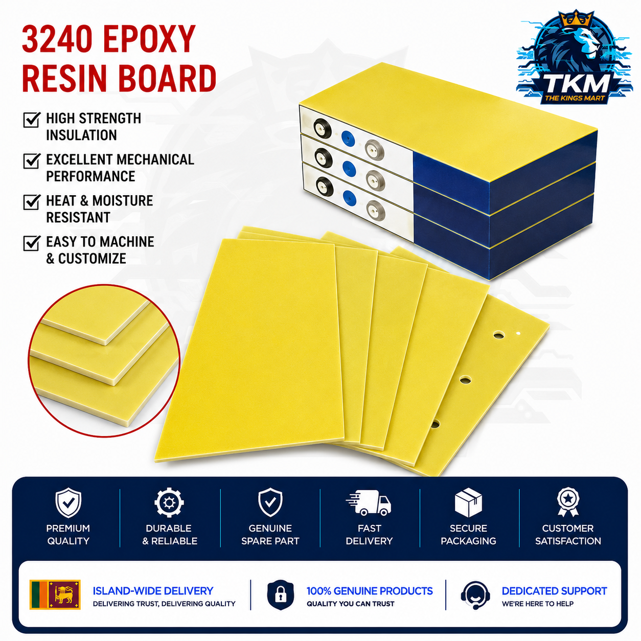 3240 Epoxy Board 0.5mm or 1mm Thick Insulation Board for Battery Packs