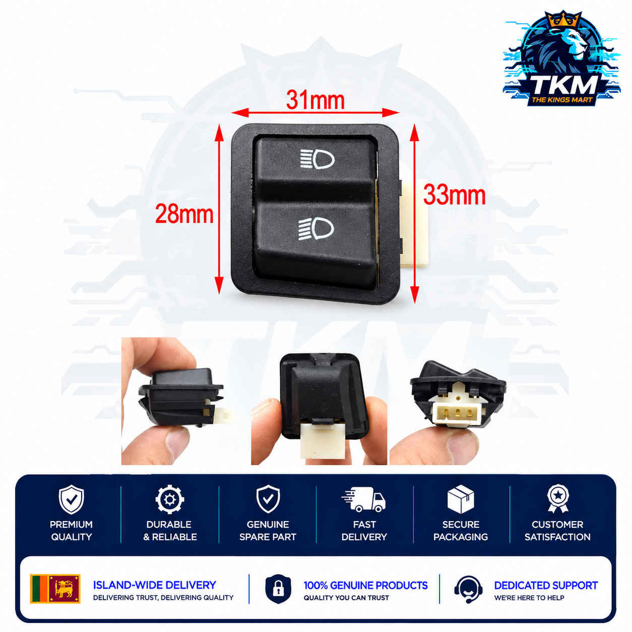 Head light dimmer switch Head Dim SW Squire shape