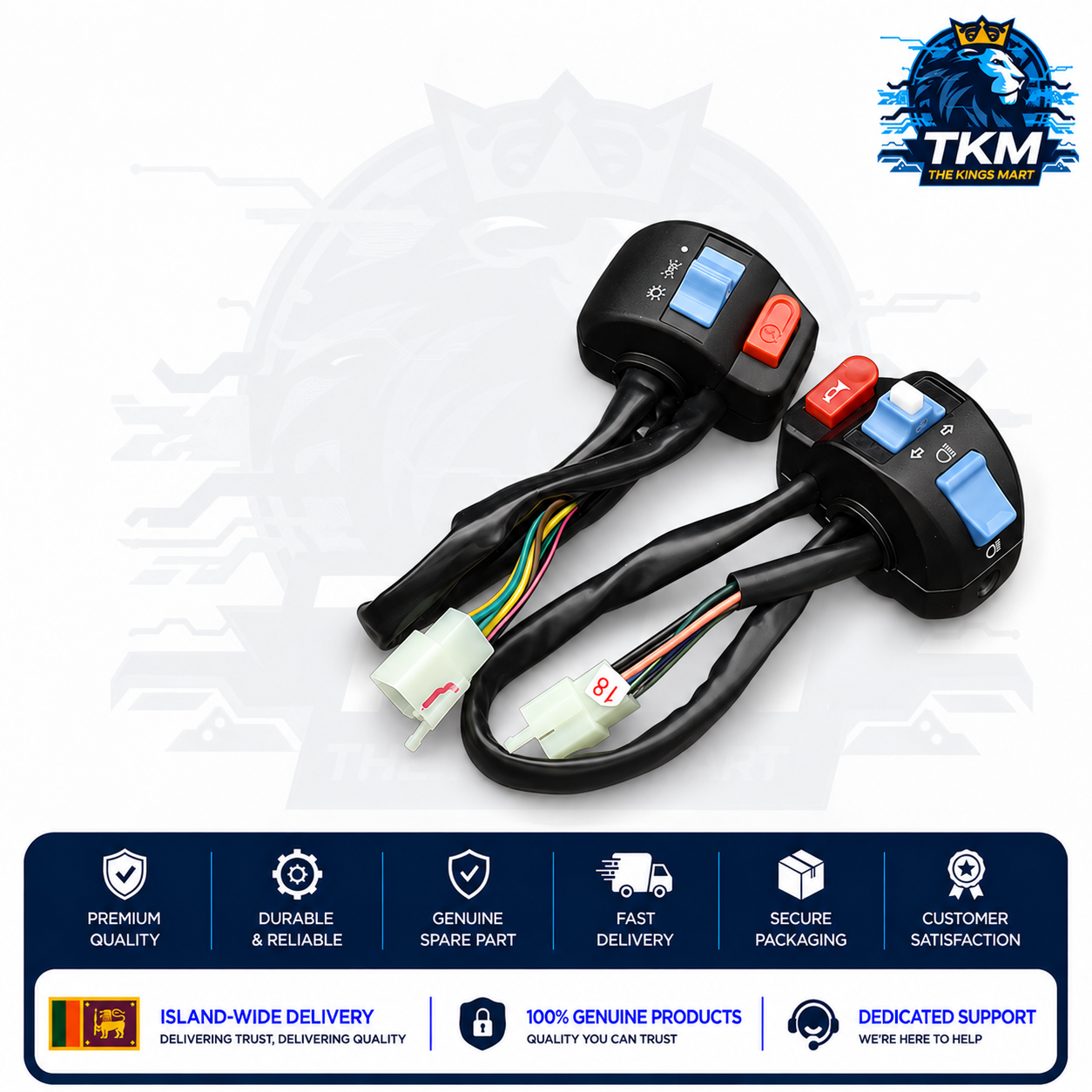 Handle switch set Left & Right metal housing with mirror post