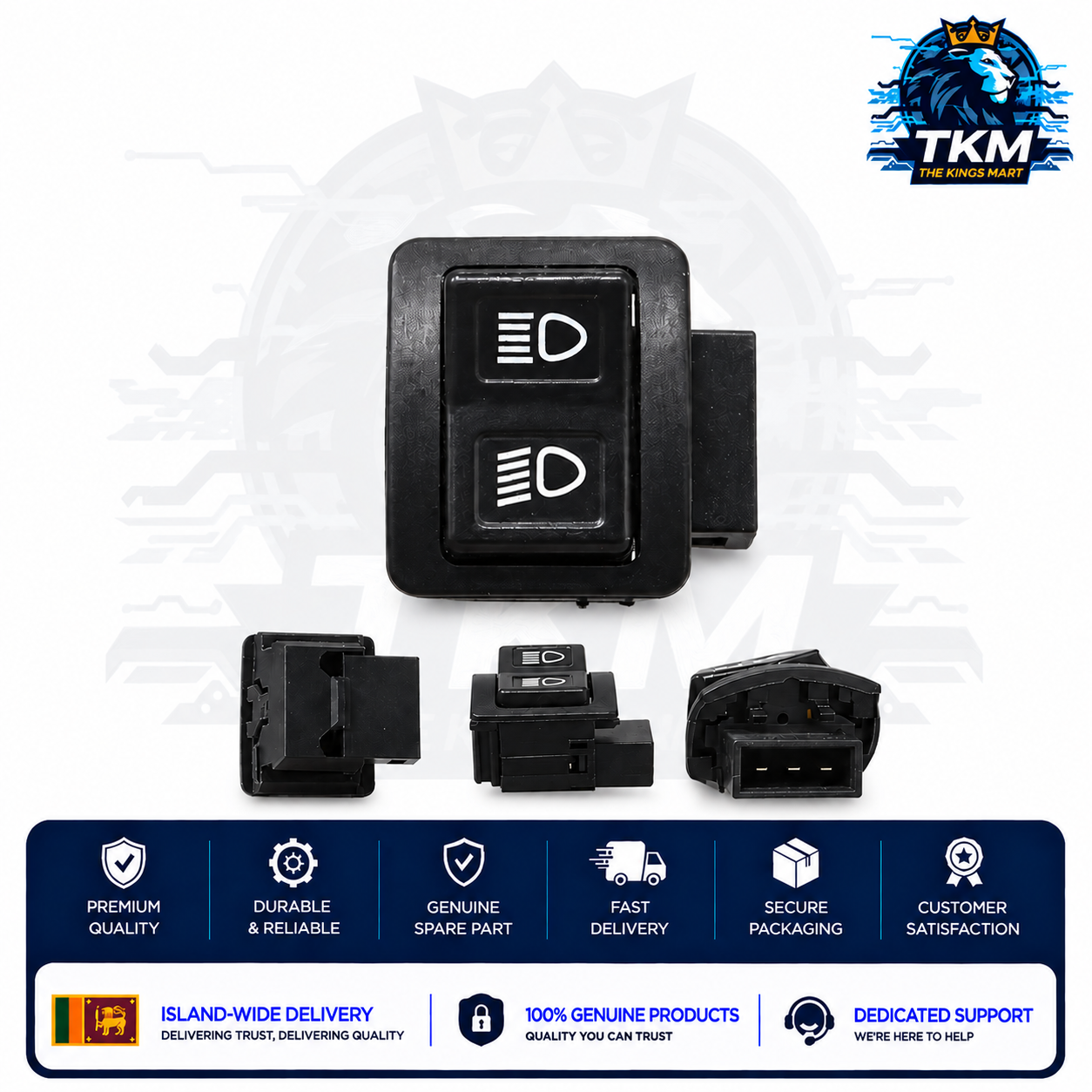 Headlight Dimmer Switch Head Dim Mini Switch squire shape