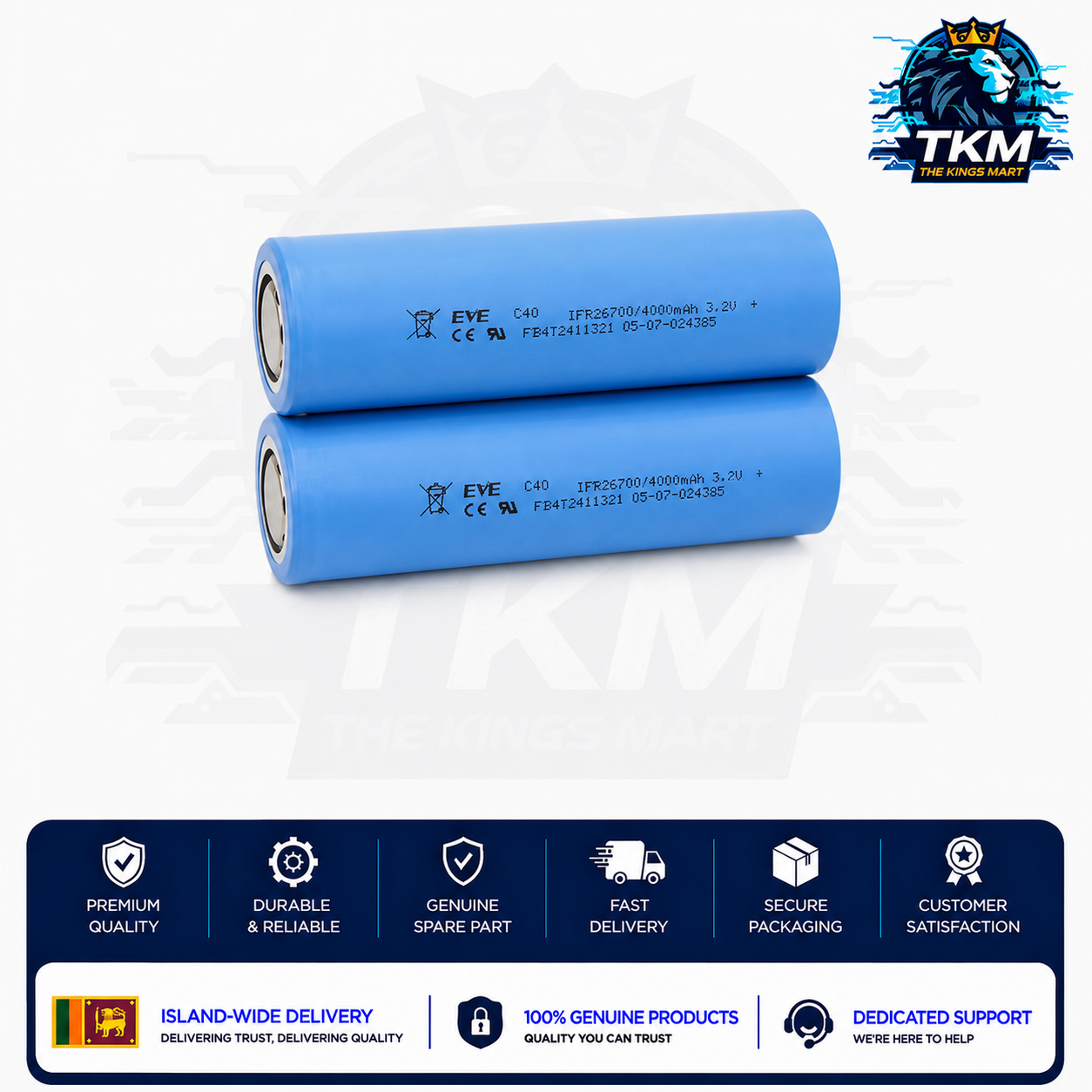 EVE C40 3.2V 20Ah Lithium Iron Phosphate Battery LFP LiFePO4 40135
