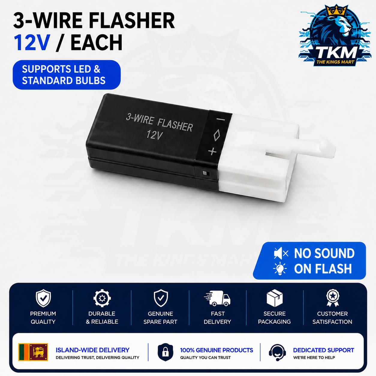 12V LED 50W LED Signal Flasher Turn Signal Silent Controller 3 Pin