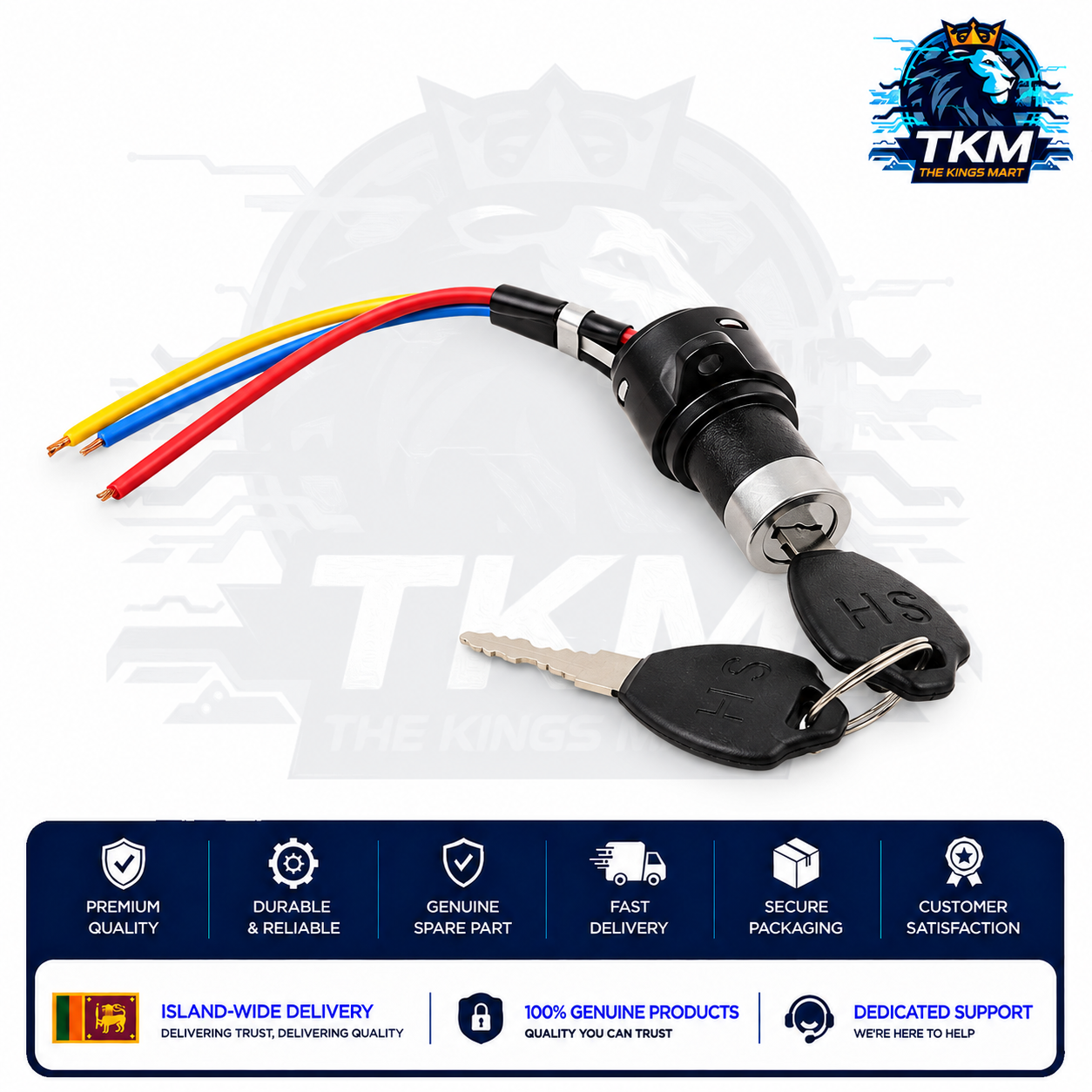 Mini Key Lock Switch without seat lock 2 wire for Electric Bikes